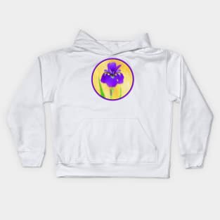 Purple Bearded Iris Painting - Cute Original Flower Art Kids Hoodie